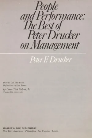 Beperkt Aanbod People and performance The best of Peter Drucker on management - Peter F. Drucker