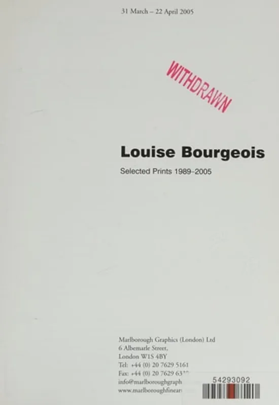 Louise Bourgeois Selected Prints 1989-2005 - Louise Bourgeois (1911-2010) Koop Vandaag