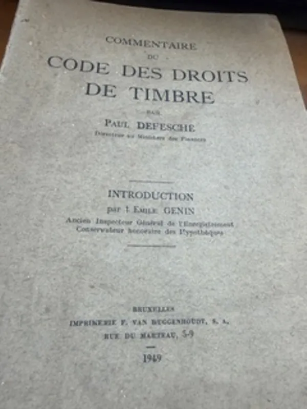 Op = Op Commentaire du code des droits de timbre - Paul Defesche