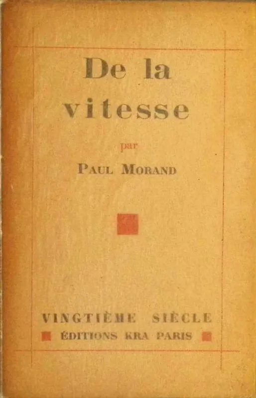 De la vitesse - Paul Morand Uitverkoop