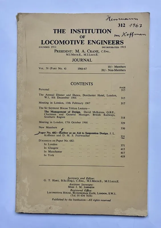 Snelle Levering The Institution of Locomotive engineers Vol. 56 Part no. 4 - Crane, M.A.