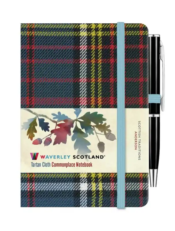 Waverley Anderson Tartan cloth mini notebook with pen Aanbieding