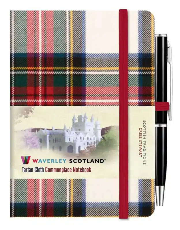 Meest Verkocht Waverley Commonplace Notebooks:Dress Stewart Tartan Mini Notebook with Pen (10.5 x 7cm)