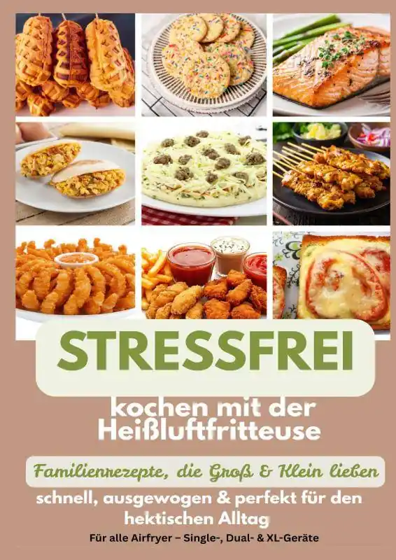 Stressfrei kochen mit der Heißluftfritteuse – Familienrezepte, die Groß & Klein lieben: schnell, ausgewogen & perfekt für den hektischen Alltag / 1 Edition Laatste Versie