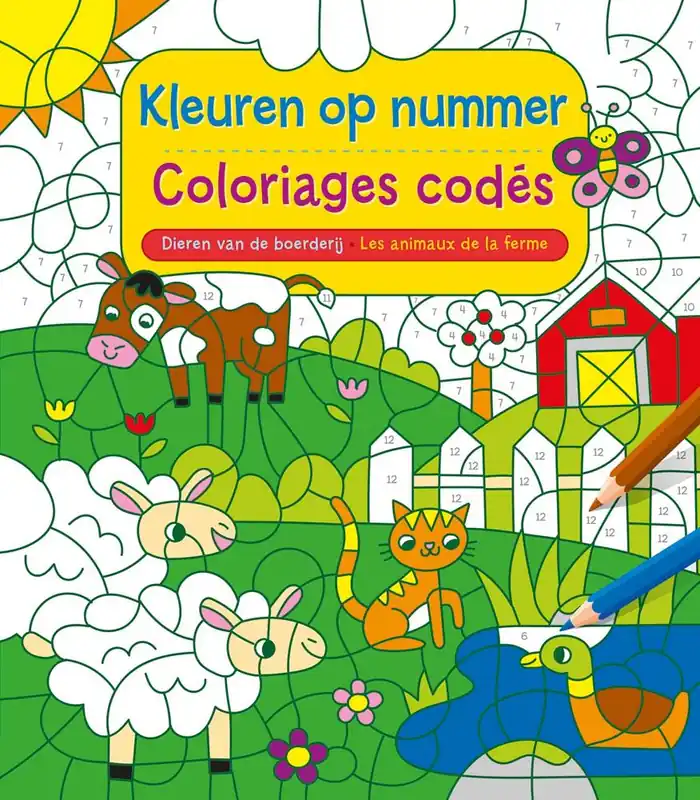Exclusieve Aanbieding Kleuren op nummer / Les animaux de la ferme - Coloriages codés / Druk 1