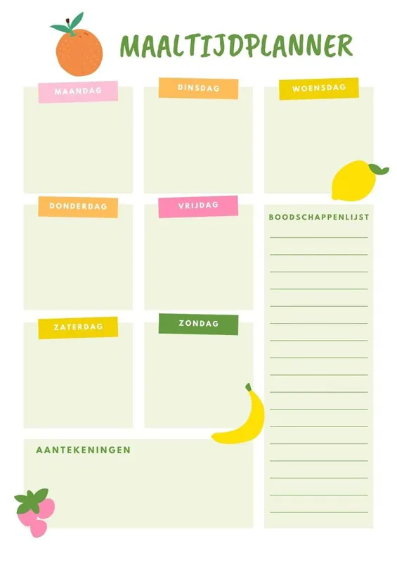 Maaltijdplanner / Druk 1 Betrouwbaar