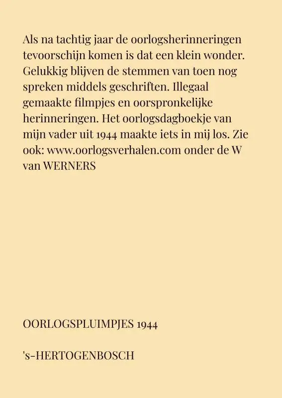 Gratis Verzending OORLOGSPLUIMPJES / Druk 1