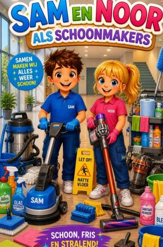 Sam en Noor als schoonmakers / Druk 1 Hete Deal